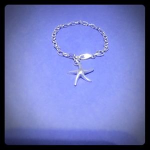 Sterling silver starfish charm beacelet